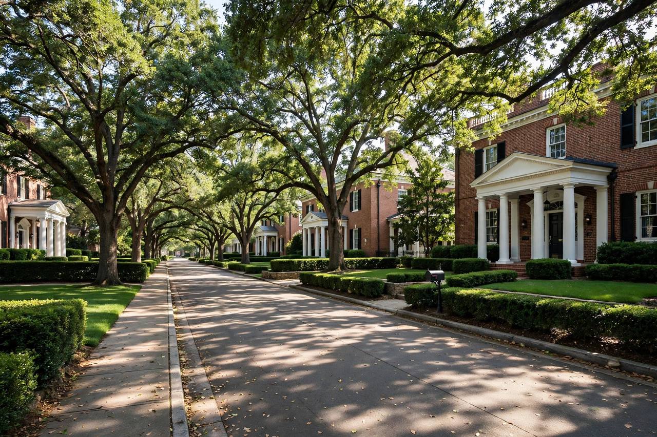 Palm lined streets and lakefront homes in an Estero community